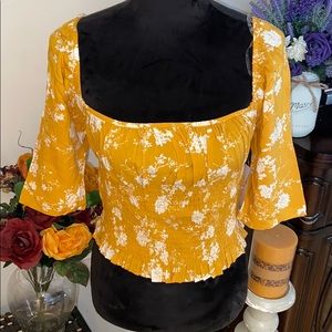 NWT BP CLAUDIA SULEWSKI 3/4 square collar blouse🌸